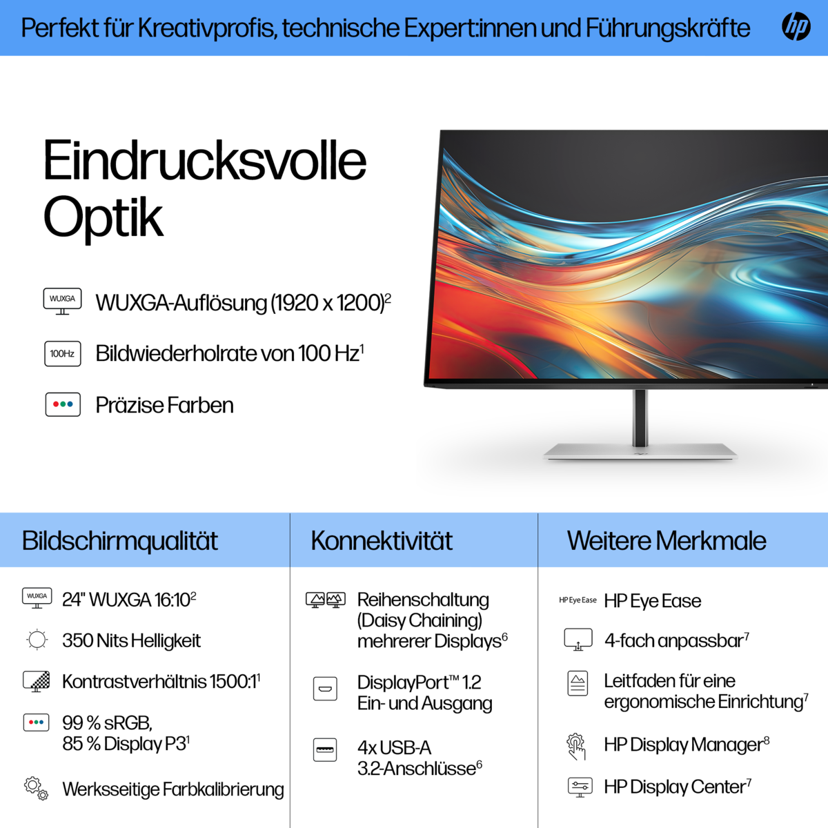 folie 6 von 14, vergrößern, hp serie 7 pro 24 zoll wuxga-monitor – 724pn