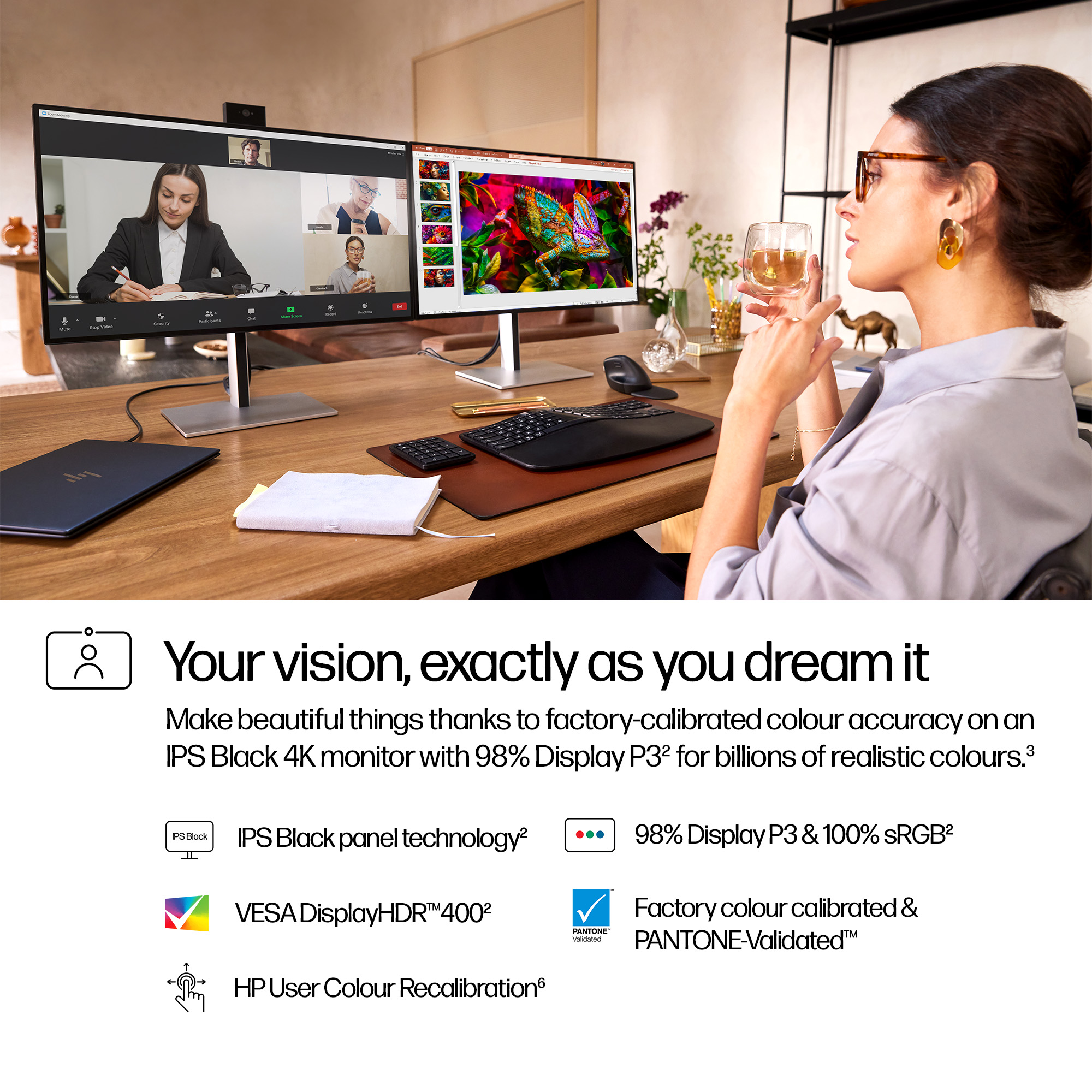 HP Series 7 Pro 27 4K Conferencing Monitor - 727pm - KSP 3 (Your vision exactly as you dream it) - English for EMEA