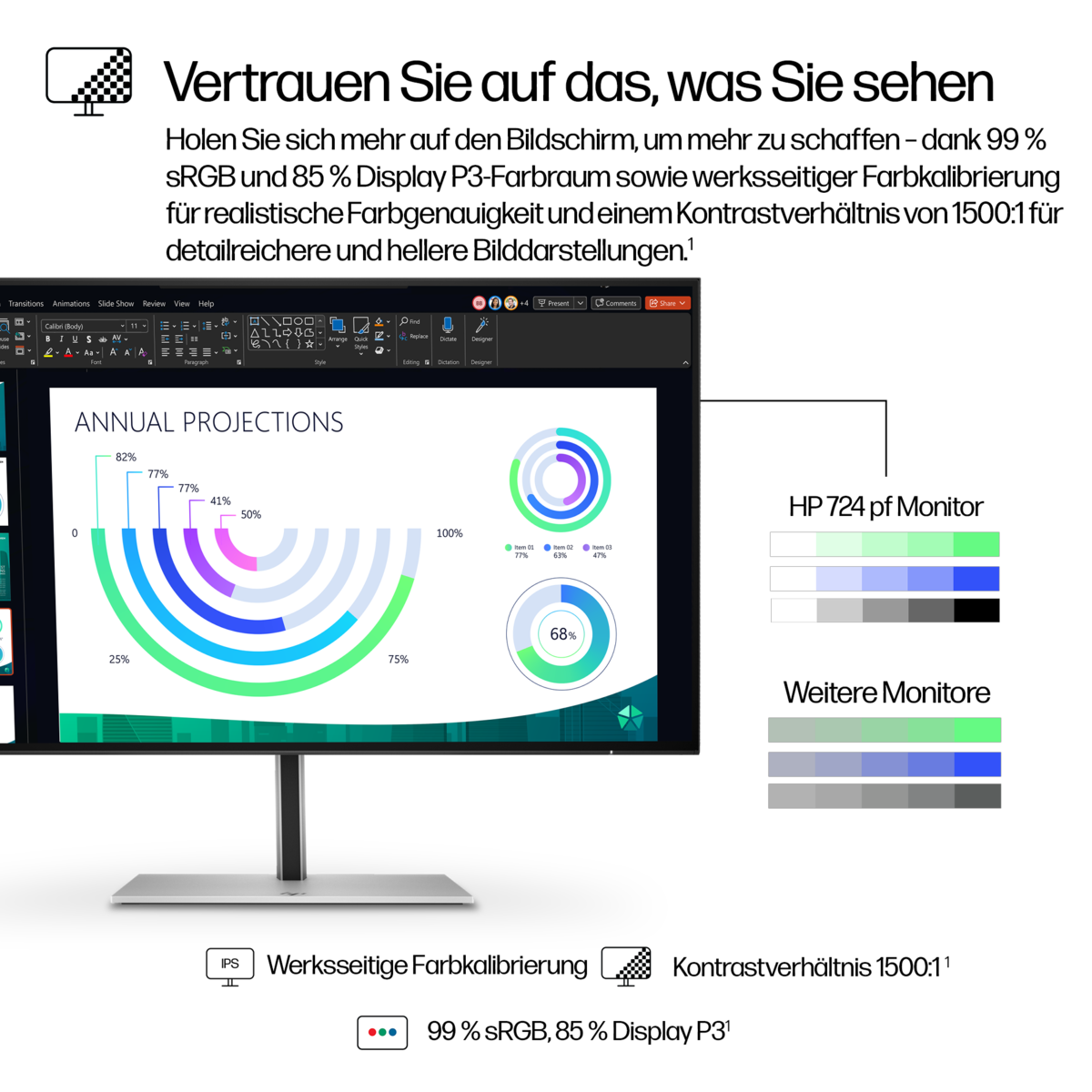 folie 1 von 10, vergrößern, hp serie 7 pro 23,8-zoll-fhd-monitor – 724pf pvc-frei