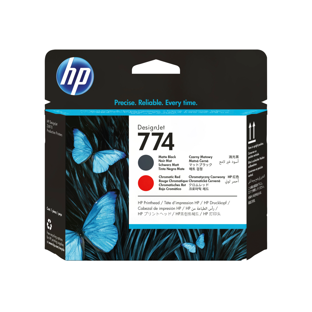 diapositiva 1 de 1, aumentar tamaño, cabezal de impresión hp designjet 774, negro mate/rojo cromático