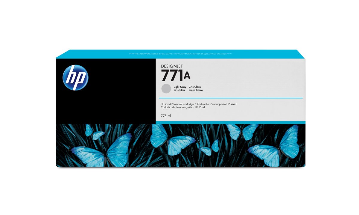 slide 1 of 1, show larger image, hp 771a 775-ml light gray designjet ink cartridge