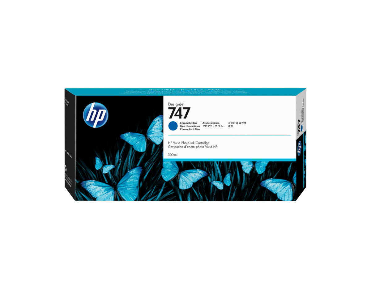 folie 1 von 10, vergrößern, hp 747 chromatisches blau designjet tintenpatrone, 300 ml