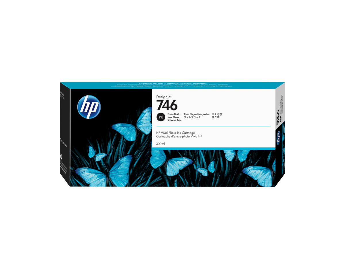 folie 1 von 10, vergrößern, hp 746 fotoschwarz designjet tintenpatrone, 300 ml