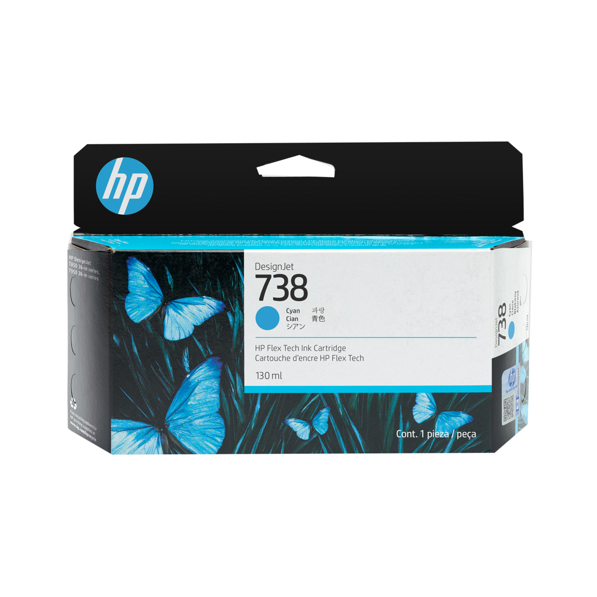HP NO.738 原廠藍色墨水匣498N5A (130ml) For:HP T850 / T870 / T950