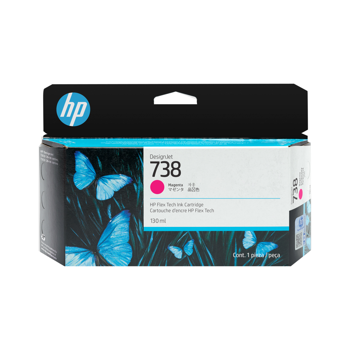 HP NO.738 原廠品紅色墨水匣498N6A (130ml) For:HP T850 / T870 / T950