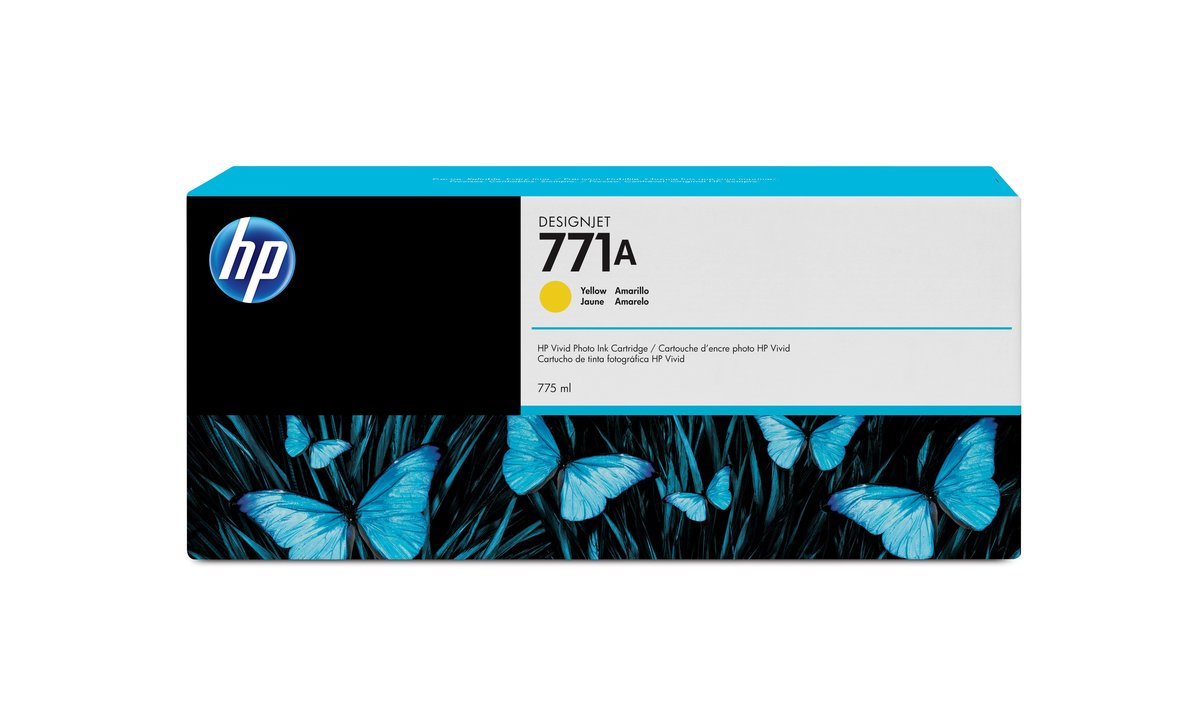 slide 1 of 1, show larger image, hp 771a 775-ml yellow designjet ink cartridge