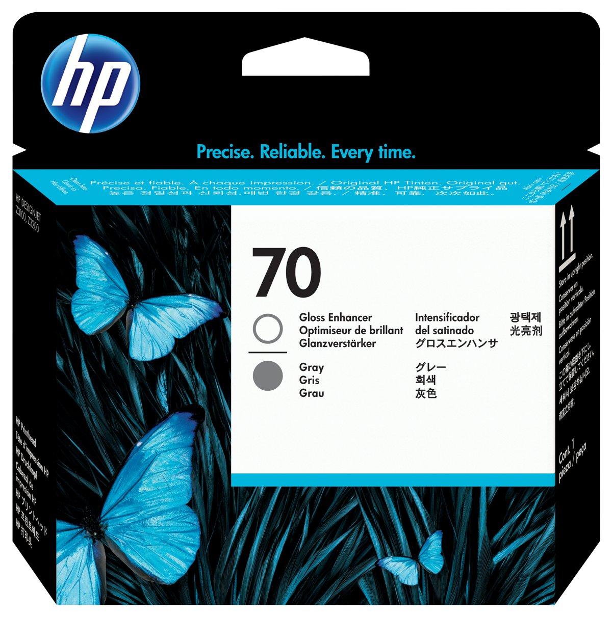 diapositiva 1 de 1, aumentar tamaño, cabezal de impresión designjet hp 70 gris y resaltador de brillo