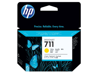 HP 711 3-pack 29-ml Yellow DesignJet Ink Cartridges