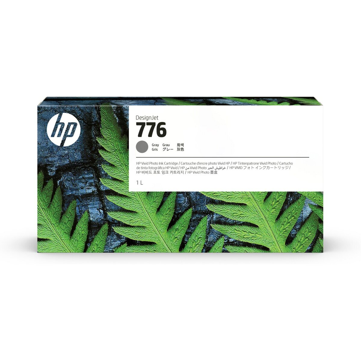 slide 1 of 1, show larger image, hp 776 1-liter gray ink cartridge