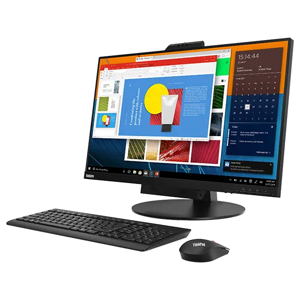 folie 1 von 5, vergrößern, thinkcentre tio27 68,6 cm (27") qhd-monitor (ips, 60 hz, 4 ms, hdmi/displayport, mikrofon, infrarot-webcam, lautsprecher, höhenverstellbar, neig-, schwenk- und drehbar)