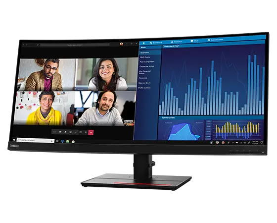 folie 1 von 5, vergrößern, thinkvision p34w-20 34,14" curved 21:9 uwqhd usb-c-docking-monitor