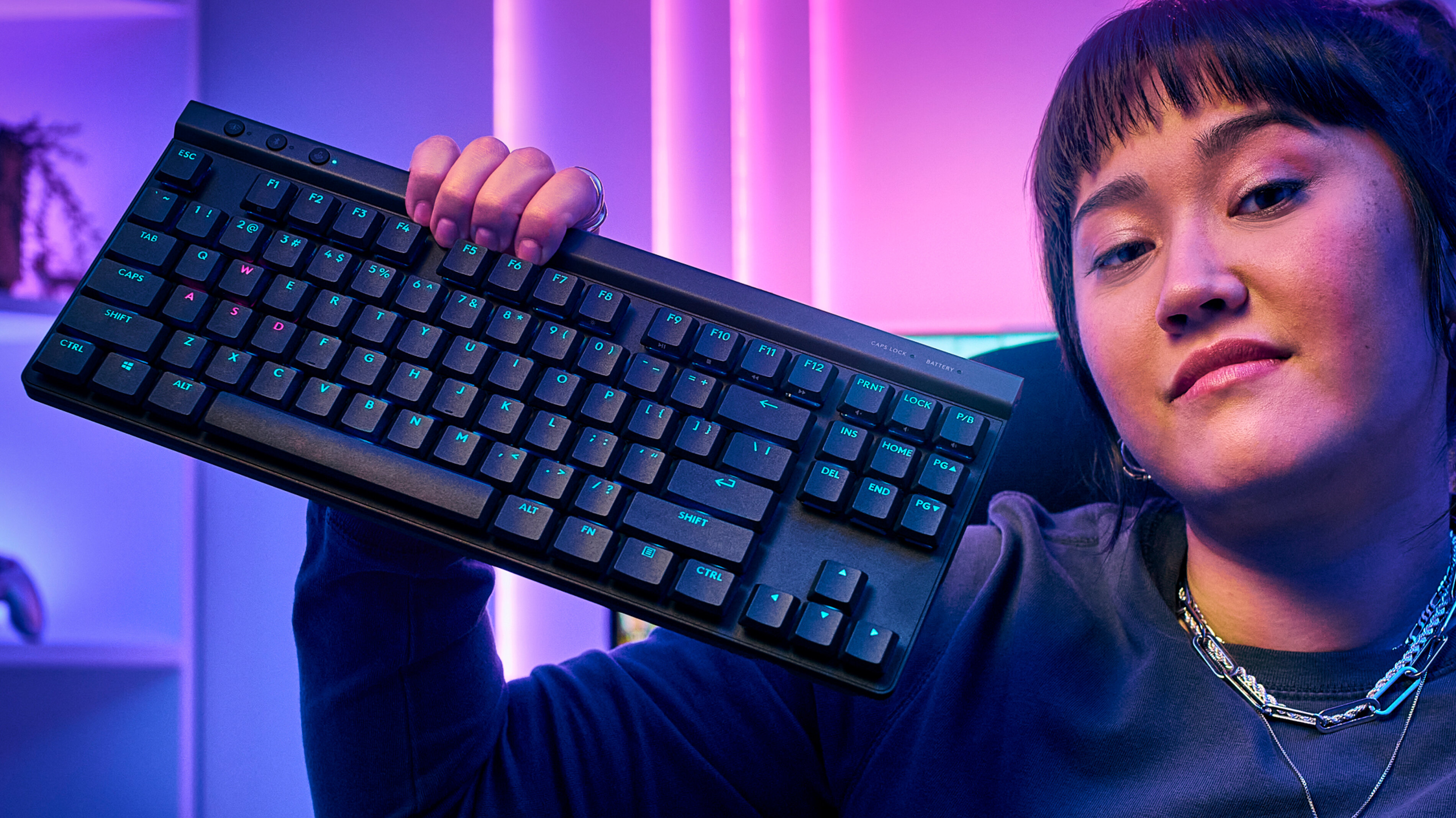 Logitech G G515 - keyboard - LIGHTSPEED TKL - QWERTY - UK - black Input ...