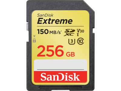 SanDisk Extreme SDHC 150MB/s UHS-I Memory Card - 256GB (C10, U3, V30)