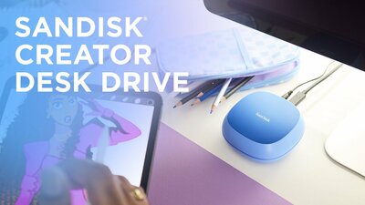 slide {0} of {1}, zoom in, SanDisk Creator Desk Drive - 4TB