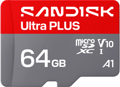 SANDISK Ultra PLUS microSD<sup>™</sup> UHS-I Card - 64GB