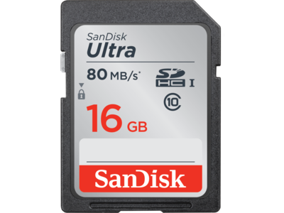SanDisk 16GB Ultra SDHC UHS-I/Class 10 Memory Card, Speed Up to