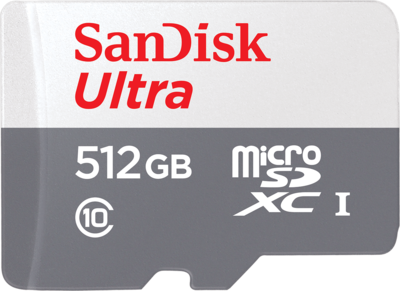 SanDisk Ultra<sup>®</sup> microSDXC<sup>™</sup> UHSI card with Adapter – 512GB without Adapter