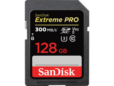 SanDisk 128GB Extreme Pro SDXC UHS-II Memory Card, Speed Up to