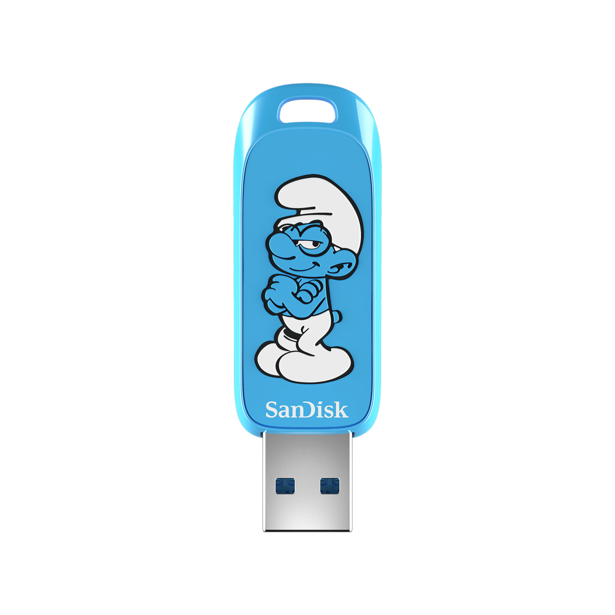 folie 1 von 2, vergröĂern, sandisk smurf usb flash drive, brainy smurf edition - 64gb