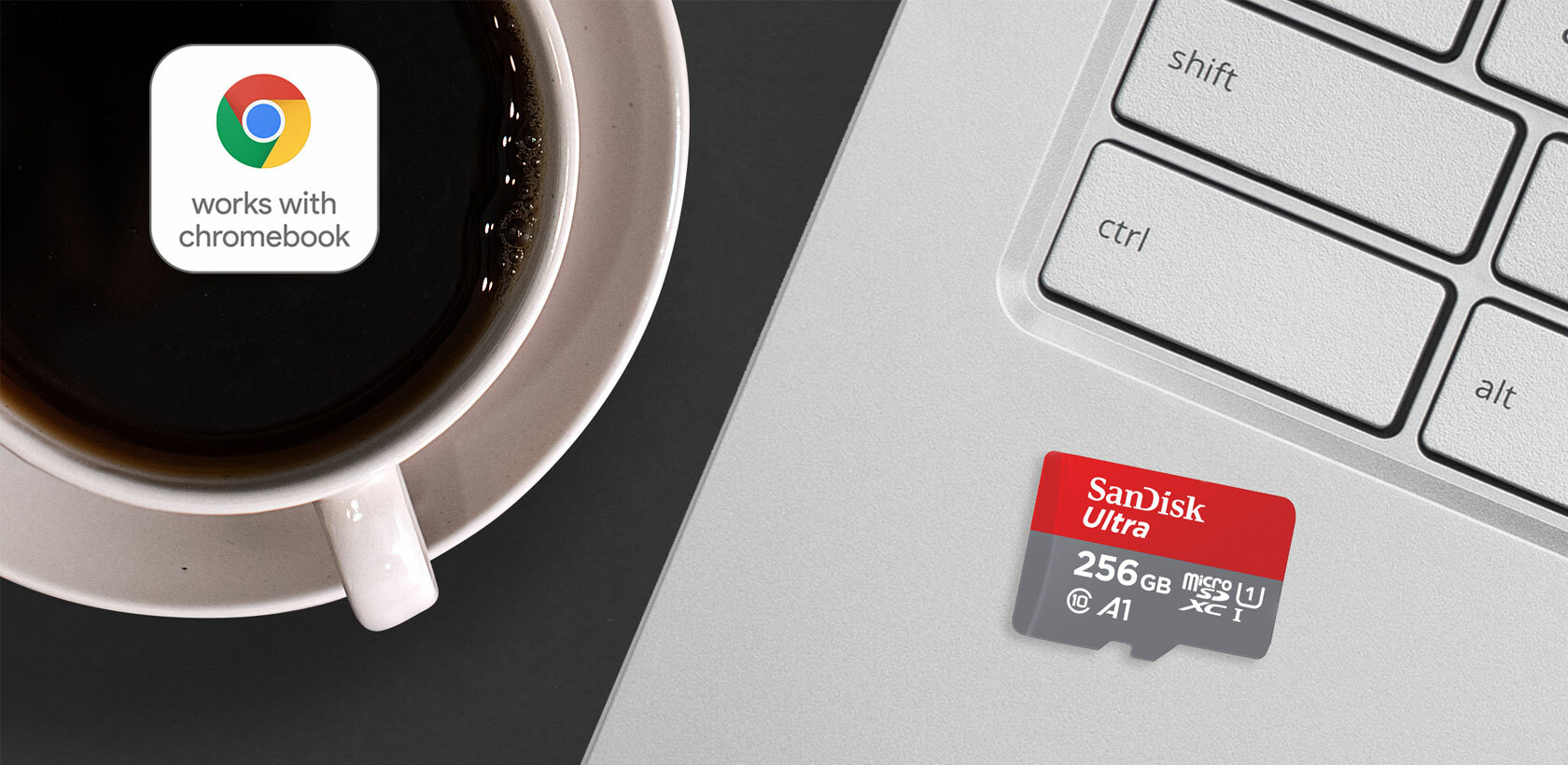 SanDisk Ultra PLUS microSDXC UHS I card for Chromebook 256GB
