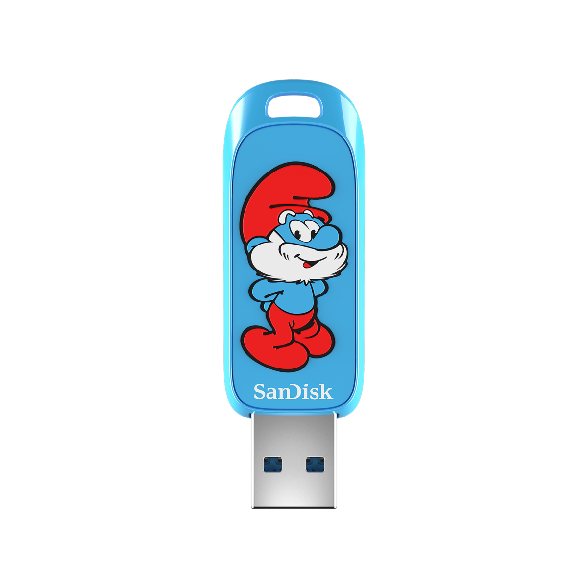 folie 1 von 2, vergröĂern, sandisk smurf usb flash drive, papa smurf edition - 128gb