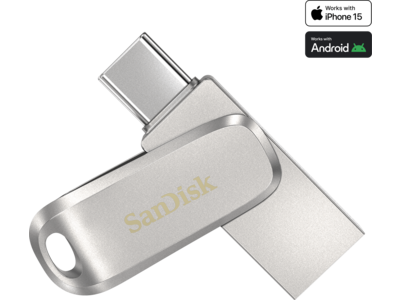 SanDisk Ultra Dual Drive Luxe USB Type-C - 128GB Silver