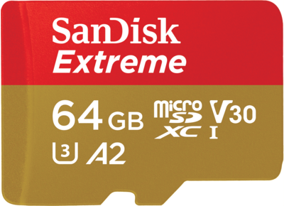 SanDisk Extreme<sup>®</sup> microSDXC<sup>™</sup> UHS-I Card – 64GB