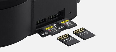Dual media slots for CFexpress Type A / SDXC