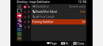 Framing Stabilizer automatically maintains subject position