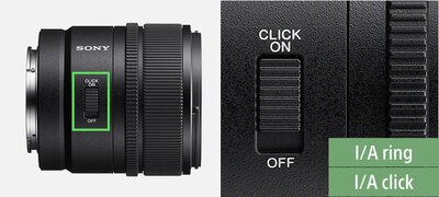 Switchable aperture ring click stops