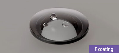 Fluorine coated front element