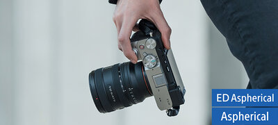 High optical performance in a compact lens