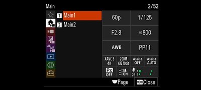 New Main menu for quick access to frequently used items
