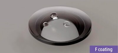 Fluorine front-element coating