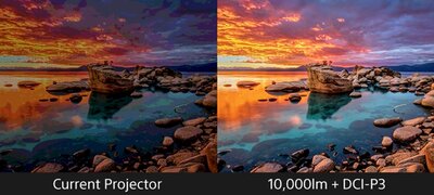 Spectacular 10,000-lumen brightness with 100% DCI-P3 color gamut