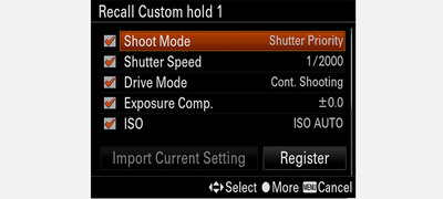 Recall Custom Setting during Hold