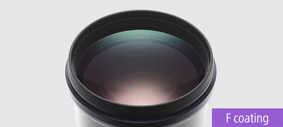 Fluorine front-element coating