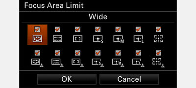 Prioritized display of AF area and ISO display limit