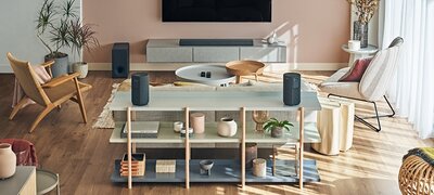 Get a fuller, richer sound with a wireless subwoofer and rear speakers