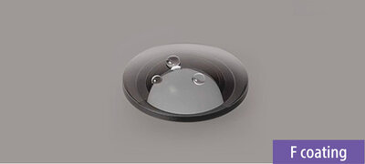 Fluorine front-element coating