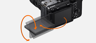 Flexible camera positioning with vari-angle monitor