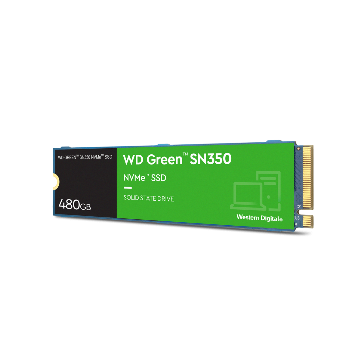 slide 1 of 3, show larger image, wd green™ sn350 nvme™ ssd - 480gb