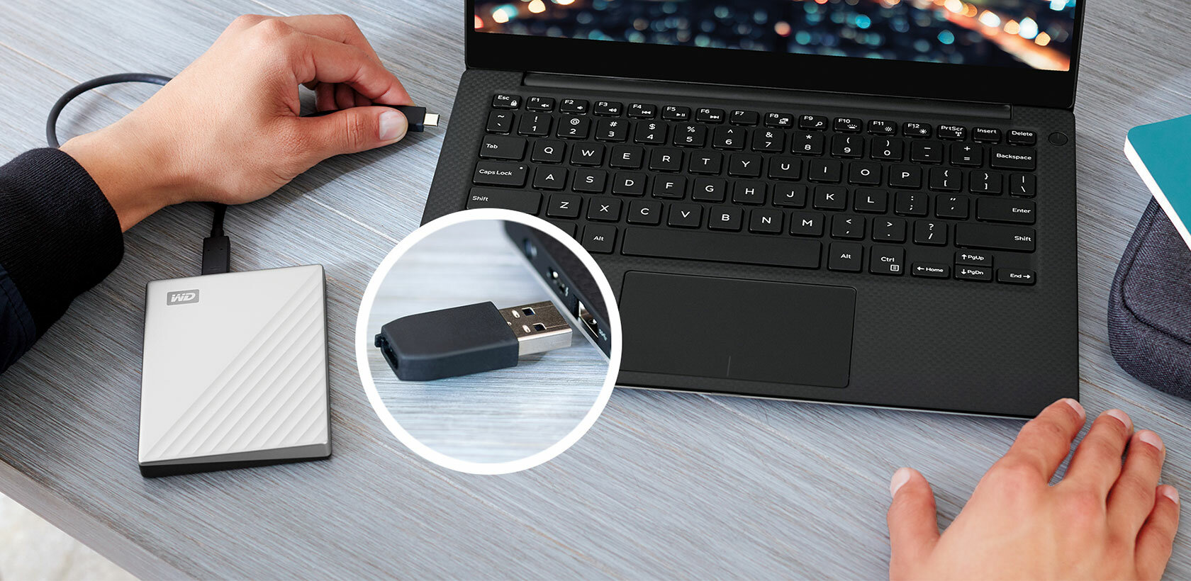 WD My Passport Ultra WDBFTM0040BBL 4 TB Portable Hard Drive 