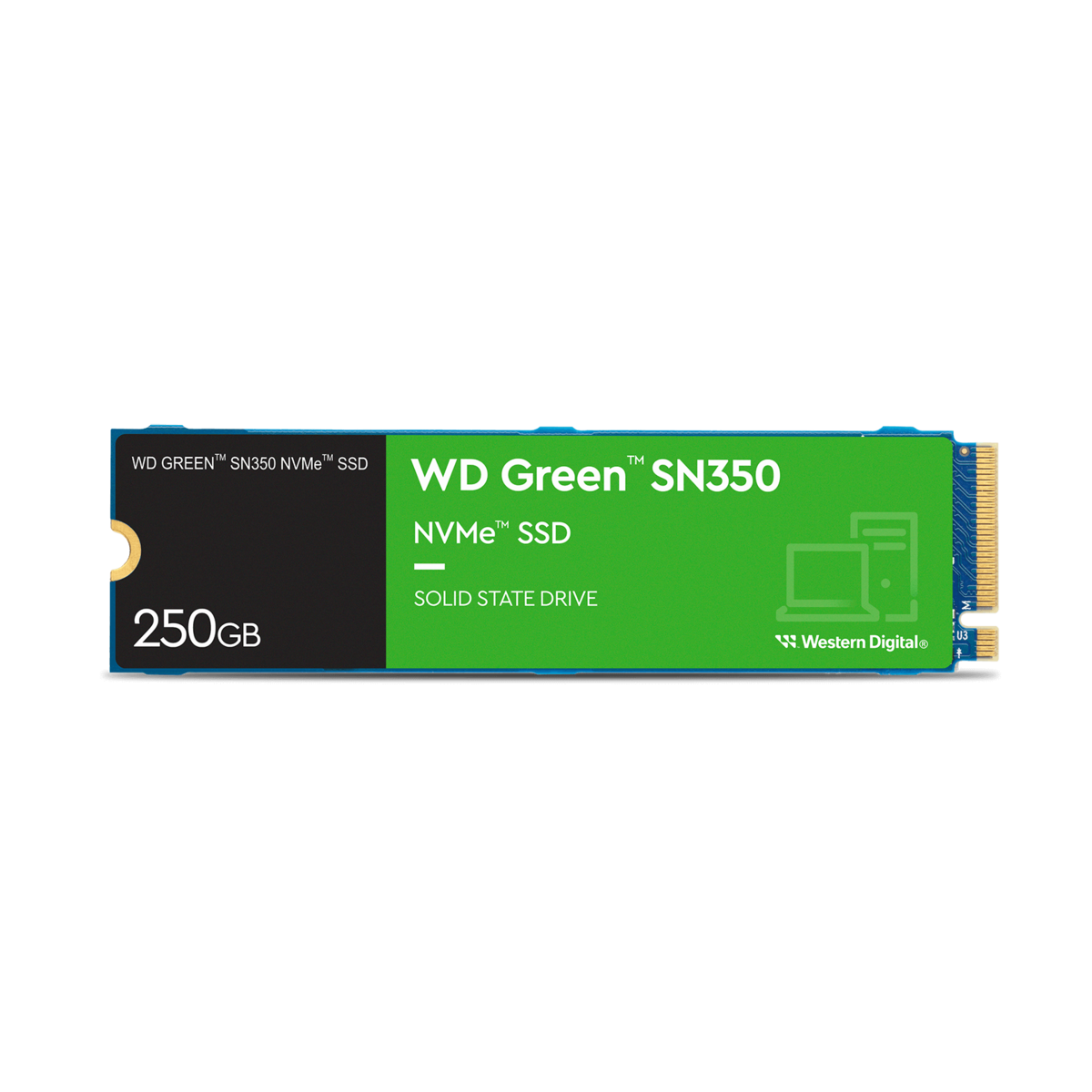diapositiva 2 de 3, aumentar tamaño, wd green™ sn350 nvme™ ssd - 250gb