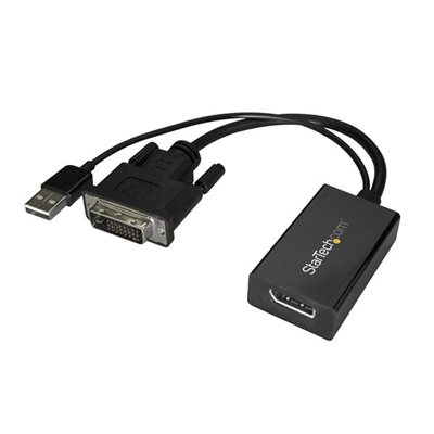 Use this DVI to DisplayPort converter to connect your DVI computer to a DisplayPort monitor or projector