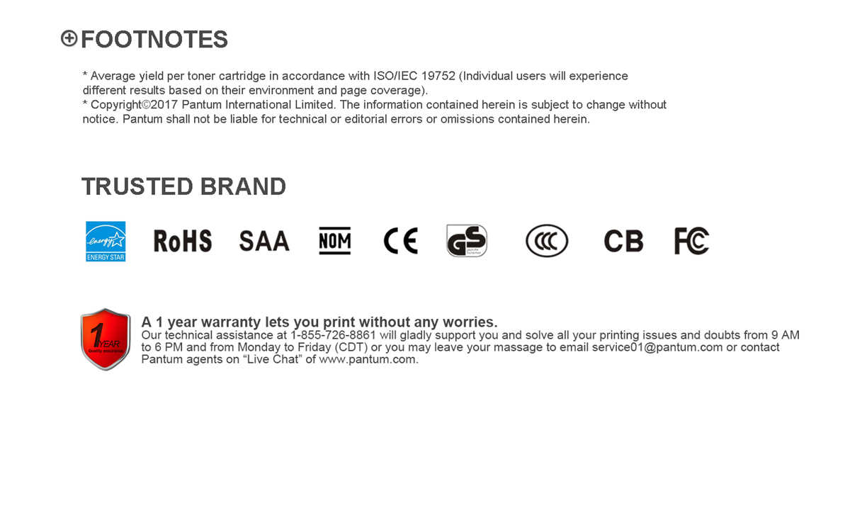 Pantum P2500w series - WiFi enabled Monochrome Laser Printer