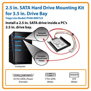 Tripp Lite 2.5 Inch SATA Hard Drive to 3.5 Inch Drive Bay Mounting