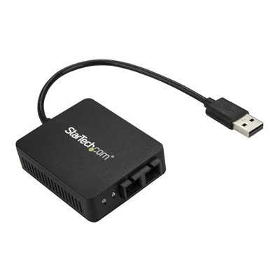 Connect to a 100Mbps fiber optic network through your laptop’s USB-A port