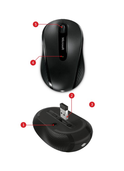 Microsoft Wireless Mobile Mouse 4000 - mouse - 2.4 GHz - graphite