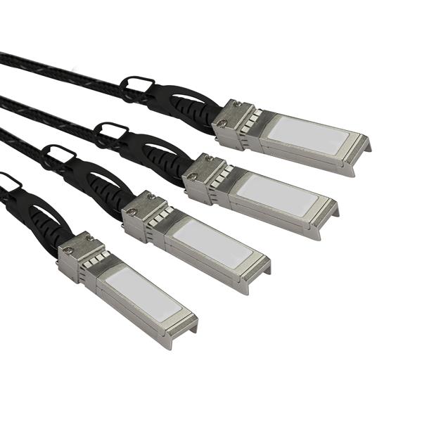 StarTech.com MSA Uncoded Compatible 2m 40G QSFP+ to 4x SFP+ Direct Attach  Breakout Cable Twinax - 40GbE QSFP+ to 4x SFP+ Copper DAC 40 Gbps Low Power 